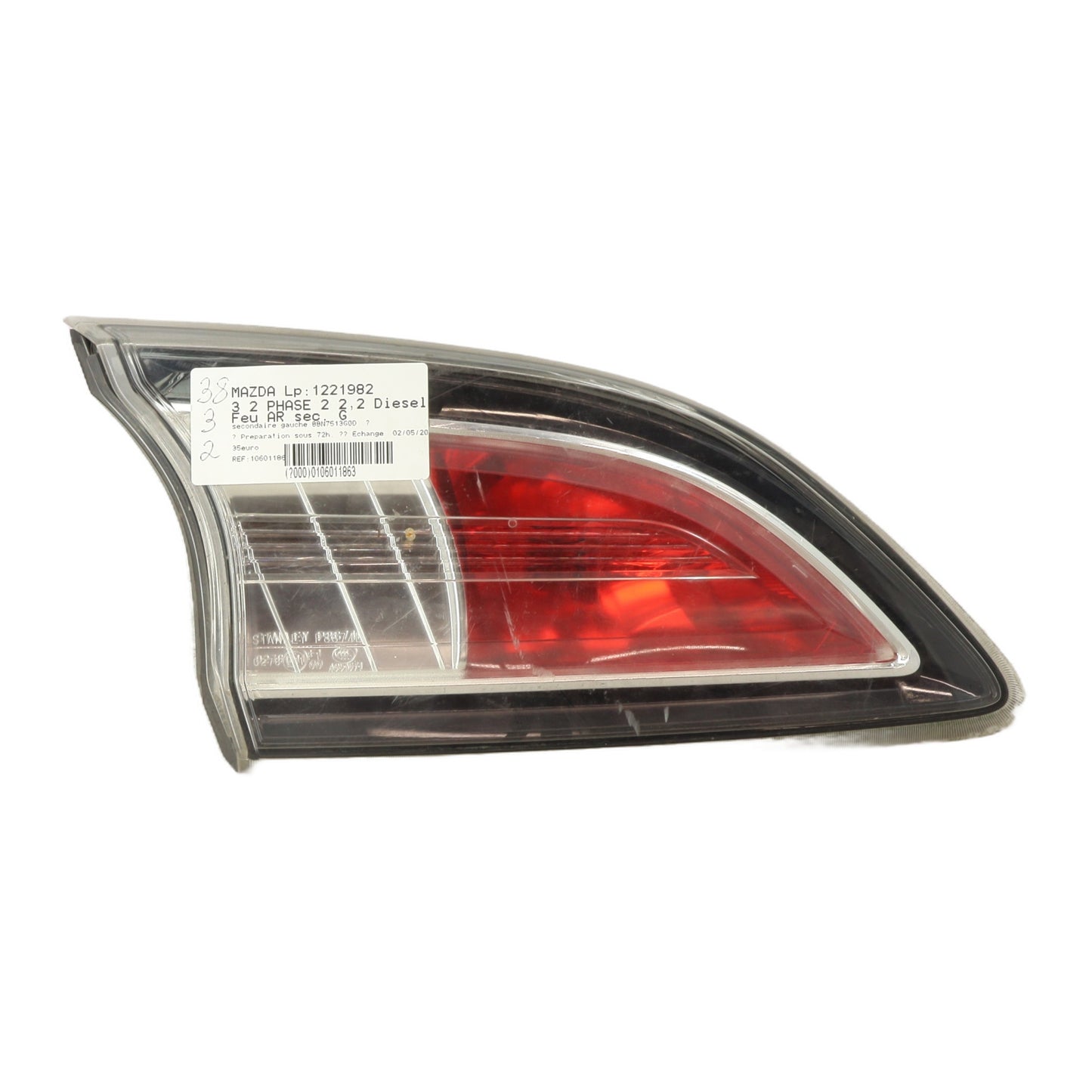 Feu arriere secondaire gauche (feux) - MAZDA 3 2 PHASE 2